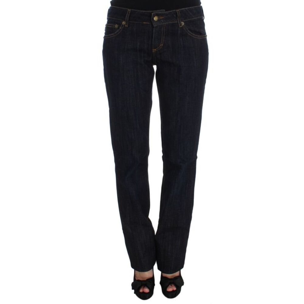 Cavalli Blue Cotton Straight Fit Stretch Women's Jeans